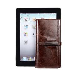 Retro men long wallet leather casual multi-card position purse