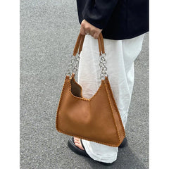 Retro Women's Underarm Bag Chain Shoulder Tote Large Capacity Handbag