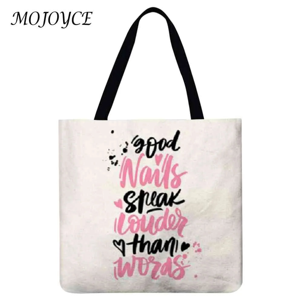 Reusable Shopping Bag Foldable Printing Totes Eco-Friendly Handbag