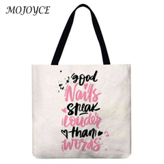 Reusable Shopping Bag Foldable Printing Totes Eco-Friendly Handbag