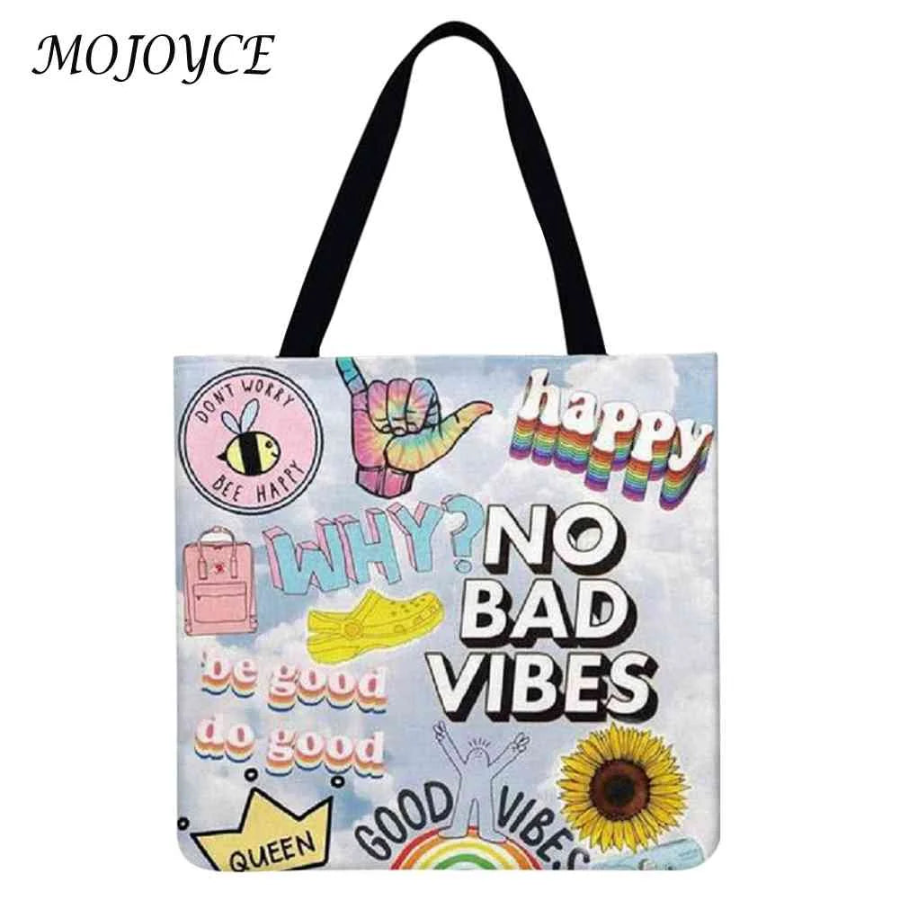 Reusable Shopping Bag Foldable Printing Totes Eco-Friendly Handbag