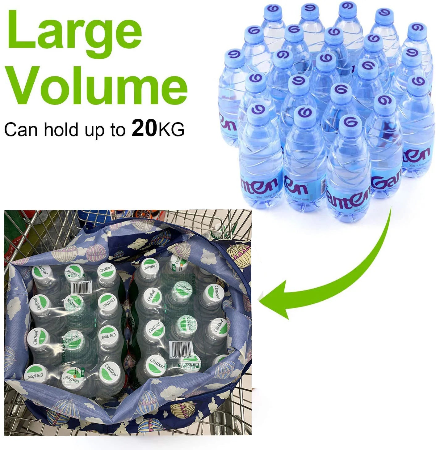 Reusable Grocery Tote Bag Washable Durable Lightweight