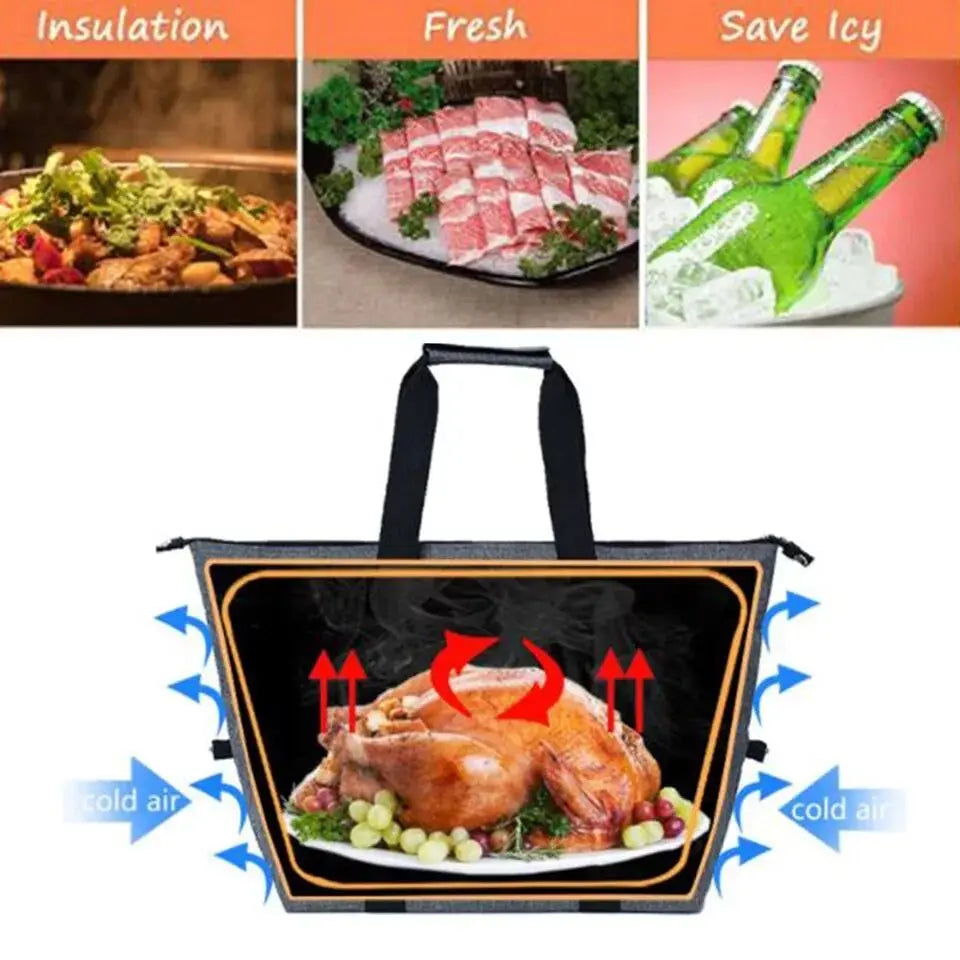 Large Insulated Thermal Cooler Tote Bag with Shoulder Strap