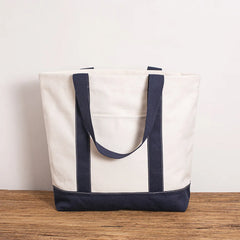 Stripe Canvas Shoulder Bag Beach Handbag Casual Tote Shopper for Women