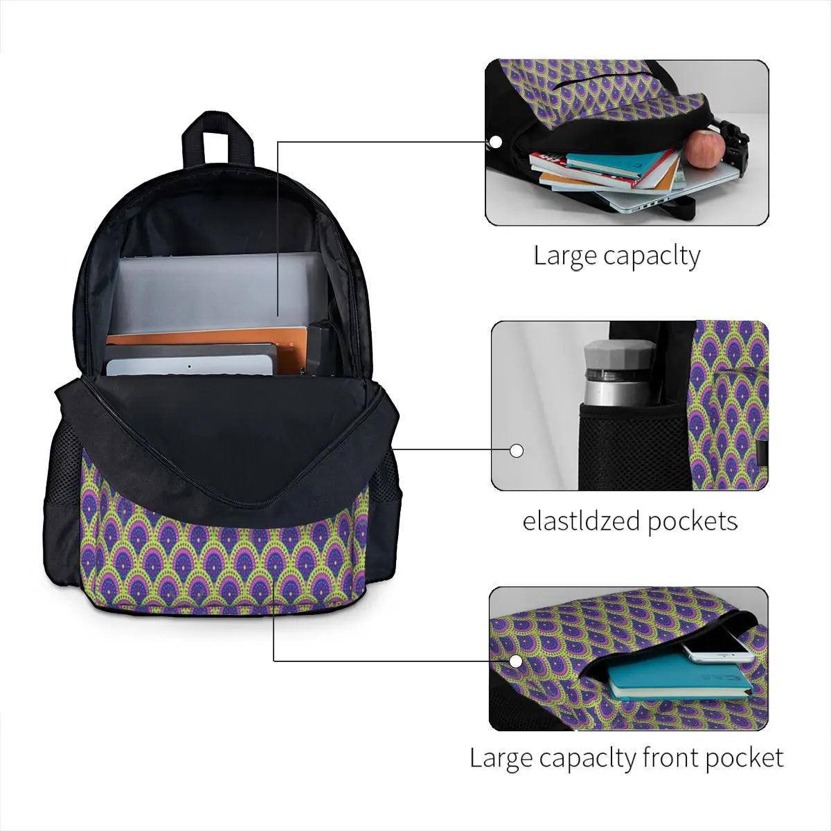 Rhapsody Of Nature Backpacks Retro Style Unisex Bag