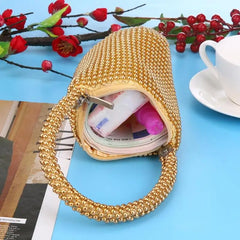 Metallic Evening Clutch Bag Rhinestones Women Handbag