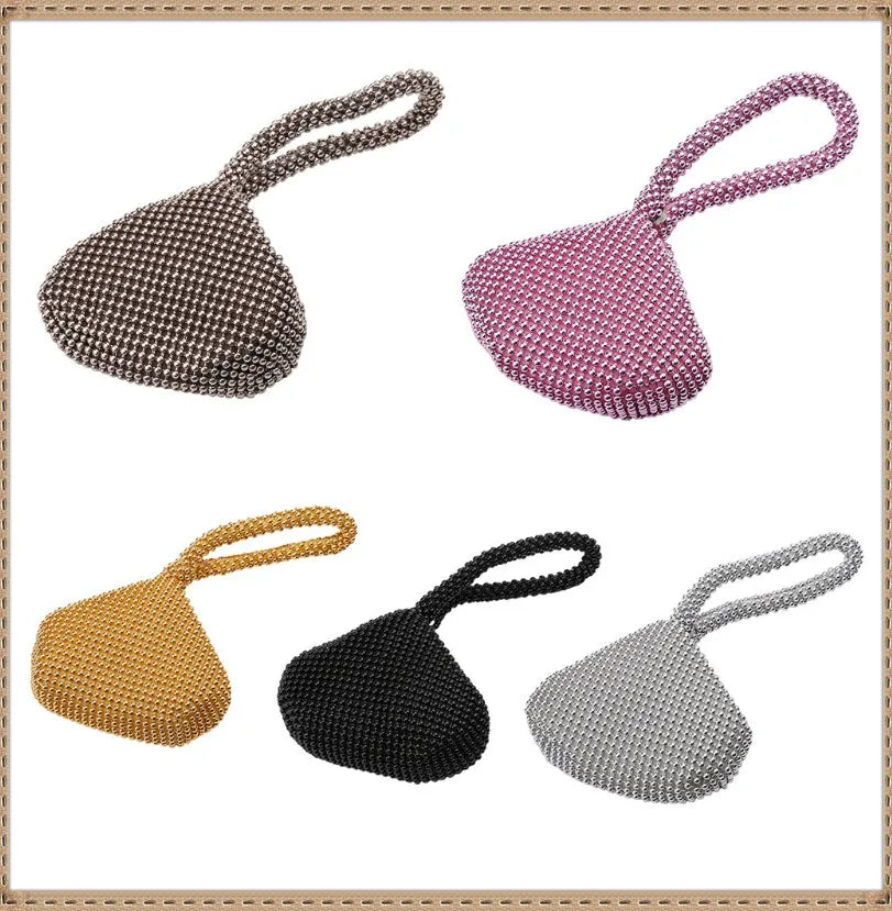 Metallic Evening Clutch Bag Rhinestones Women Handbag