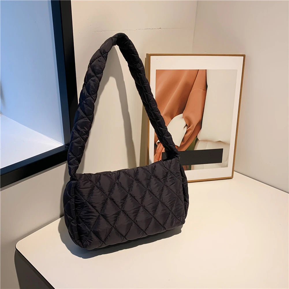 Cotton-Padded Embroidery Hand Bag Quilted Autumn Winter for Holiday Party