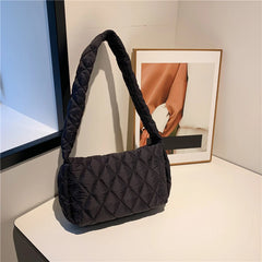 Embroidery Thread Underarm Bag Autumn Winter Solid