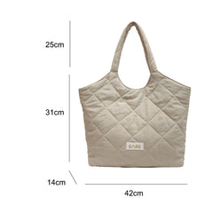 Quilted Rhombic Lattice Underarm Bag Large Capacity Vintage Tote