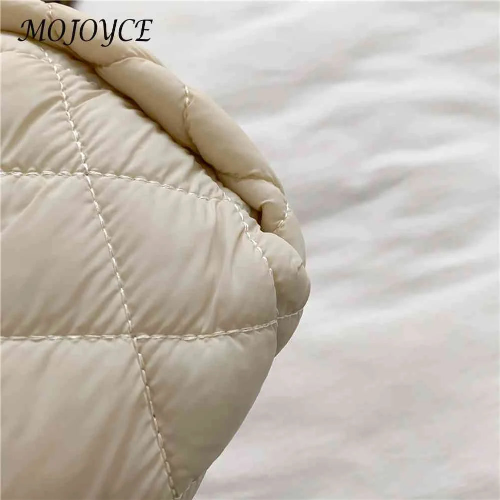 Embroidery Thread Shoulder Bag Rhombic Lattice Tote Quilted Casual Winter Solid
