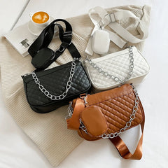Embroidered Crossbody Bag with Small Purse for Weekend Vacation