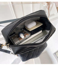 Rhombus Embroidery Shoulder Bag Crossbody Tassel Small
