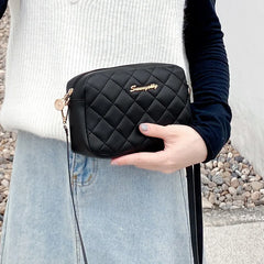Rhombus Embroidery Shoulder Bag Crossbody Tassel Small