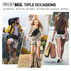 Rhombus Pattern Crossbody Bag Fanny Pack Mult-Pockets Adjustable Belts