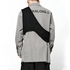 Ribbons Messenger Chest Bags Hip Hop Streetwear Men Vest Bag