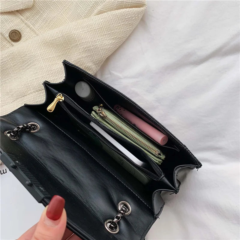 Small Crossbody Bag Women Shoulder Messenger Handbag Rivet Chain Lady Purse