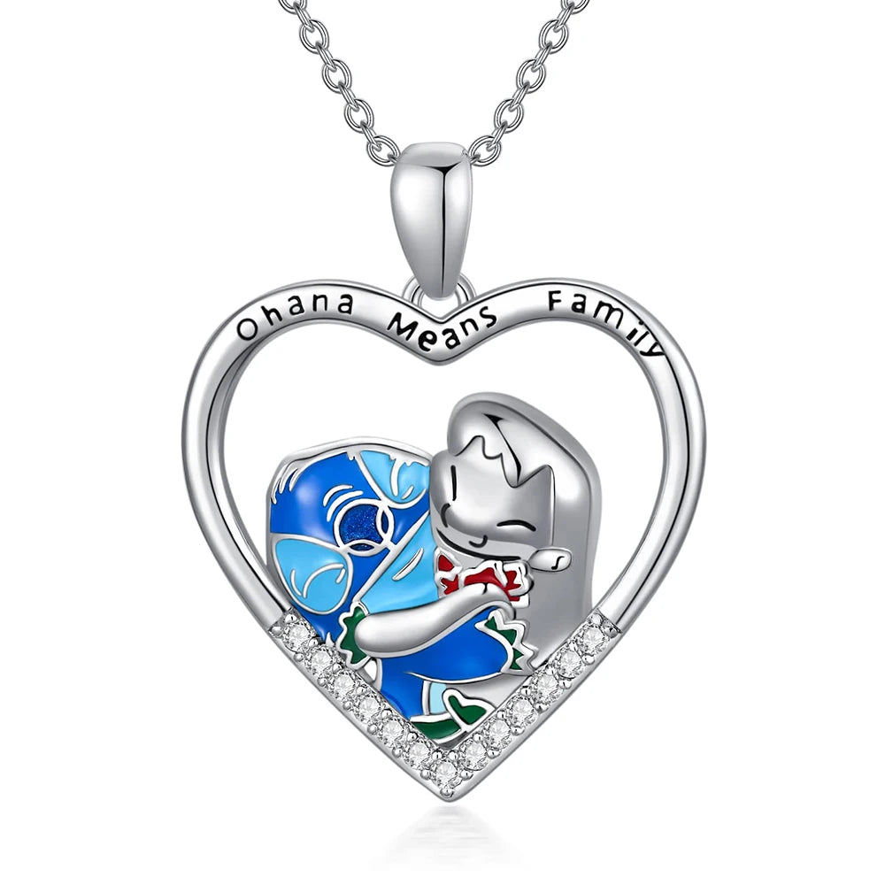 Ohana Means Family Stitch Pendant Necklace