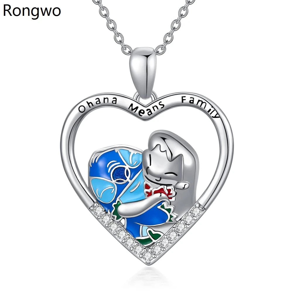 Ohana Means Family Stitch Pendant Necklace