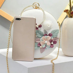 Elegant Wedding Clutch with 3D Flower Design