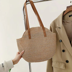 Vintage Round Straw Beach Bag Large-capacity Bohemian Handbags Totes