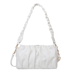 Ruched Shoulder Bag Crossbody Purse Solid Female Handbags Tote