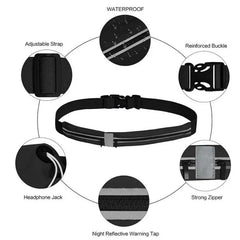 Waterproof Phone Belt Waist Pack Double Pocket Bag