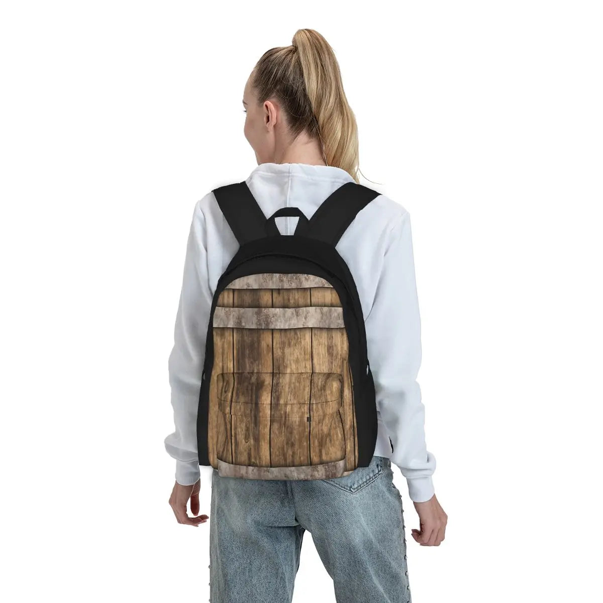 Wooden Barrel Barnhouse Backpack Men Women Teens