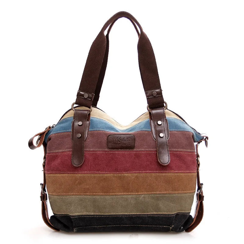 Rainbow Striped Handbag Crossbody Shoulder Bag