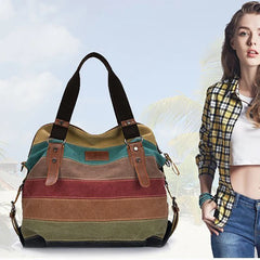 Rainbow Striped Handbag Crossbody Shoulder Bag