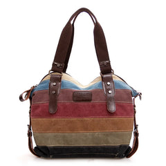 Rainbow Striped Handbag Crossbody Shoulder Bag
