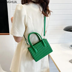 Diagonal Pleated Small Square Bag for Women