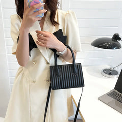 Diagonal Pleated Small Square Bag for Women
