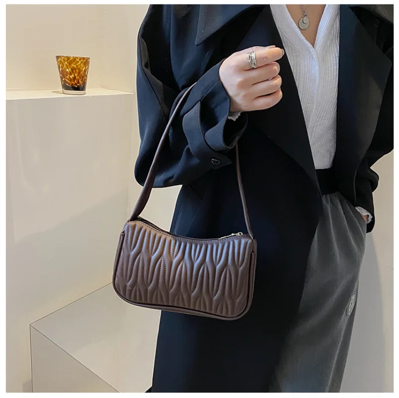 Women Shoulder Bag PU Leather Casual Messenger Underarm
