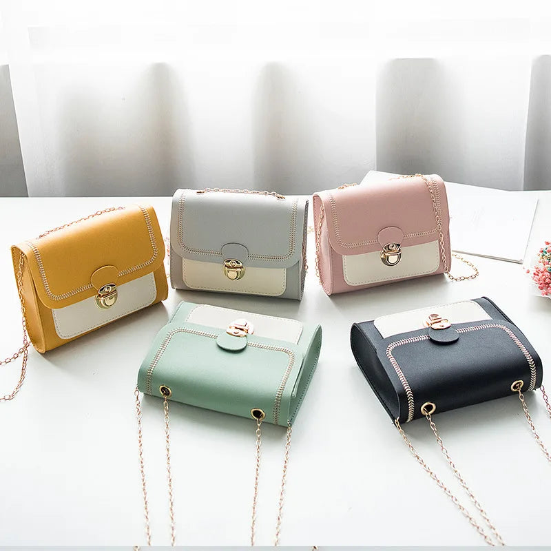 Shiyun Winter Crossbody Bag Chain PU Leather Ladies Messenger Bag