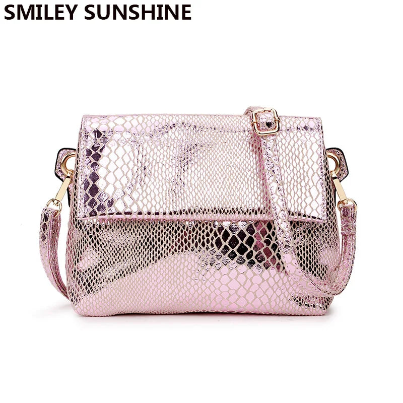 Pink Leather Messenger Bag for Women