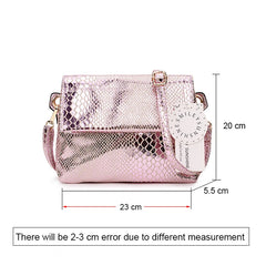Pink Leather Messenger Bag for Women