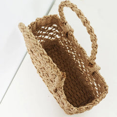 Women Hollow Out Beach Bag Straw Handbag Casual Shoulder Bolsa