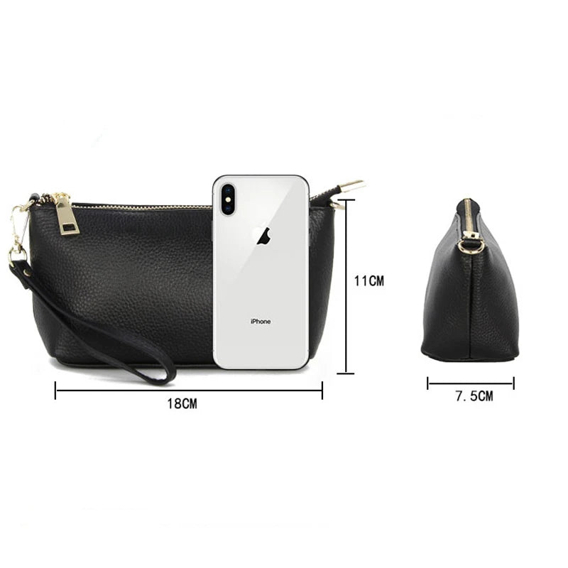 Small Leather Messenger Bag Women Crossbody Clutch
