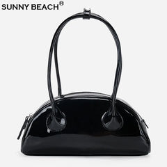 Women's Casual Tote Handbag Shoulder Bag in Patent Leather