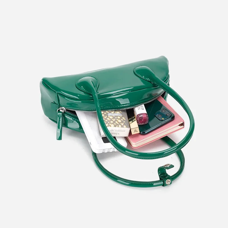 Women's Casual Tote Handbag Shoulder Bag in Patent Leather