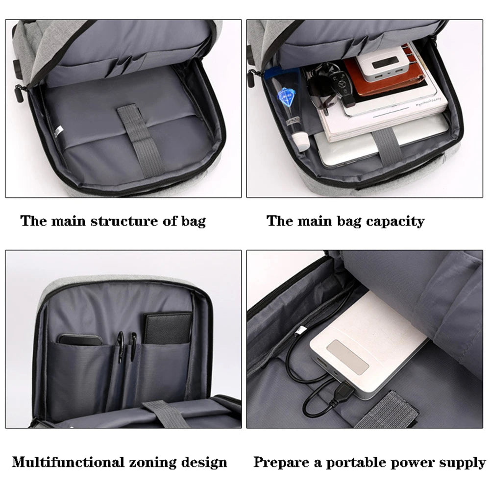 SUUTOOP Nylon Laptop Backpack USB Charging Travel Schoolbag