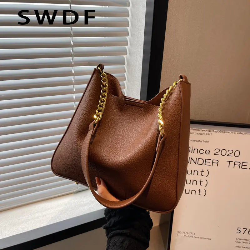 Ladies Casual Bucket Bags Women's Retro Shoulder Bags
