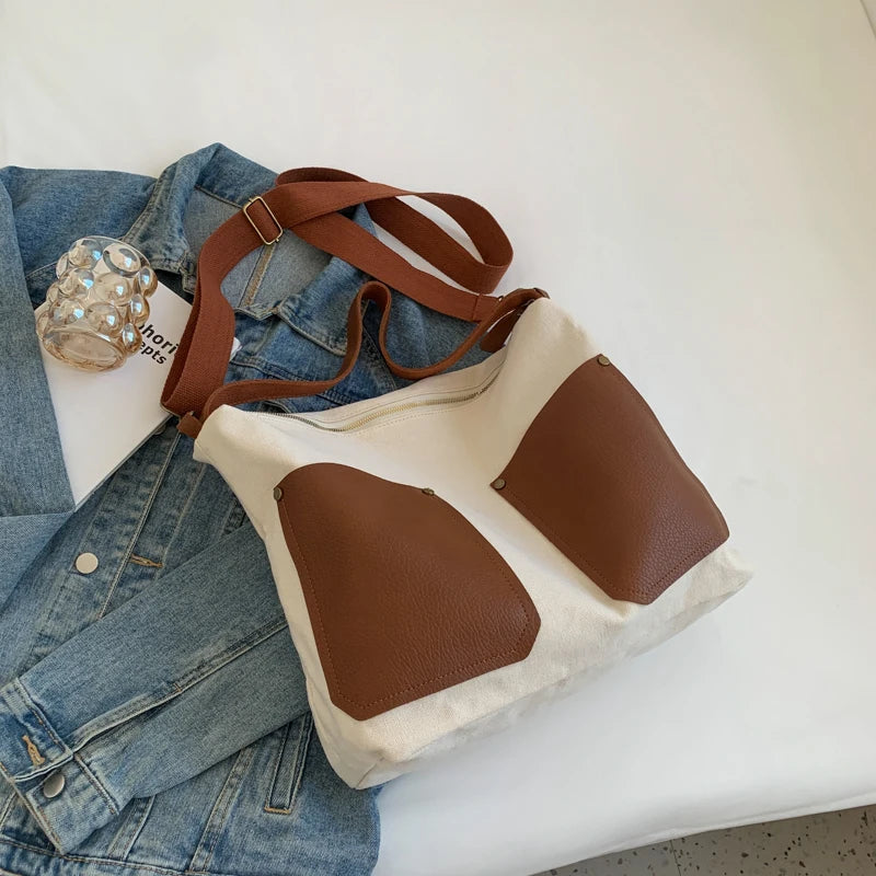 Large Canvas Shoulder Crossbody Bags for Women High Capacity Handbags