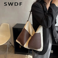 Large Canvas Shoulder Crossbody Bags for Women High Capacity Handbags