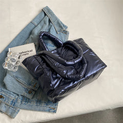 Quilted Shopper Shoulder Bag Padded Messenger Tote Bags