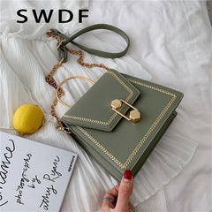 Metal Handle Handbags Women Crossbody Bags Clutch Female Purses Shoulder Messeng