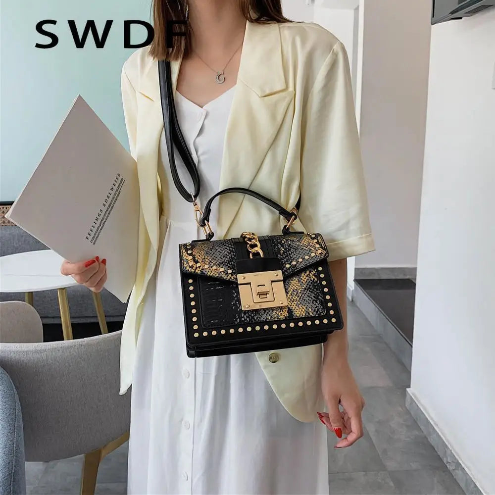 Serpentine Crossbody Bag for Women: Stylish Messenger Bag with Handle