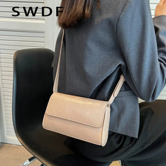 Small Flap Shoulder Bag for Women Underarm Crossbody Handbag