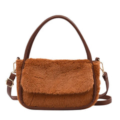 Winter Fur Crossbody Bag for Women Warm Plush Shoulder Bag